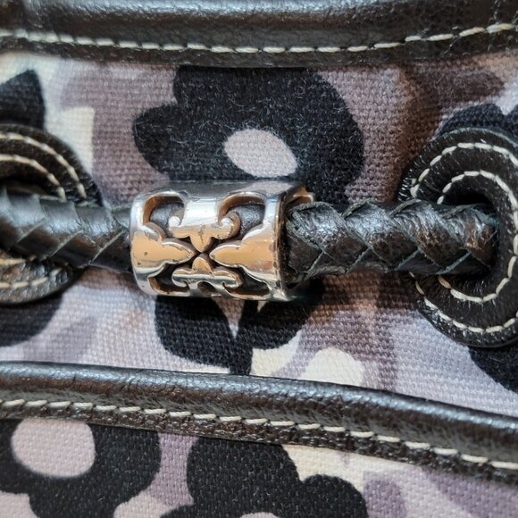 Brighton Floral Canvas Tote Bag • Braided Handles • Magnetic Closure - Picture 8 of 12